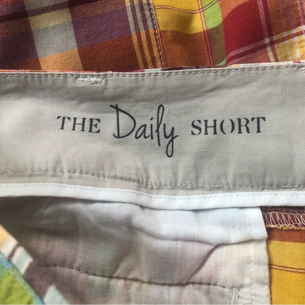 Talbots Orange Patchwork Madras Plaid 4 Inch Shor… - image 5